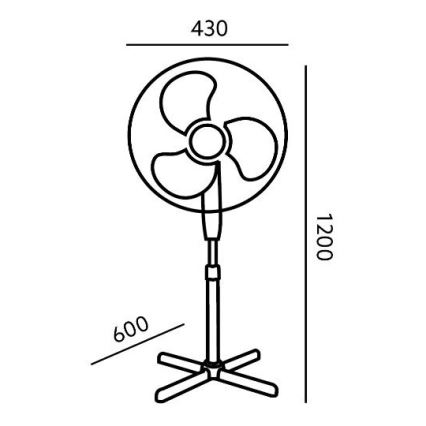 Gulvventilator VIENTO 45W/230V sort