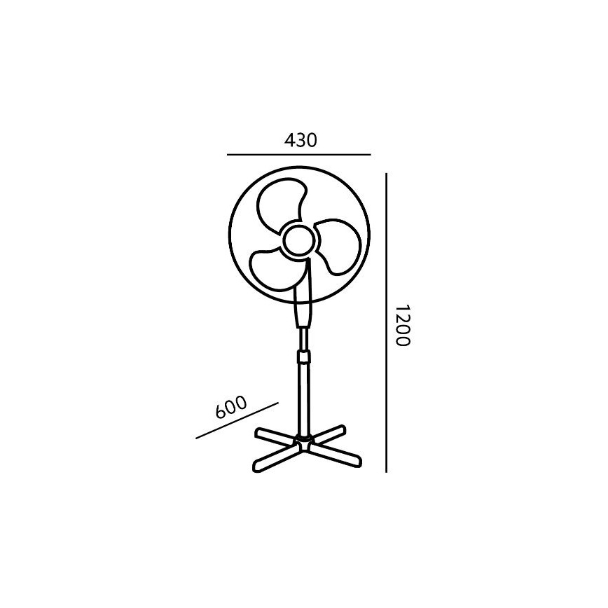 Gulvventilator VIENTO 45W/230V sort