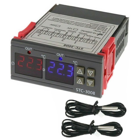 Hadex - Dobbelt digitaltermostat 3W/230V