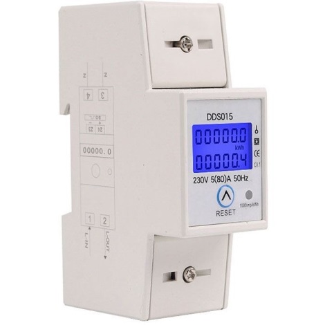 Hadex - Elektricitetsmåler til DIN-skinne enkeltfaset DDS015