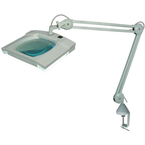 Hadex - LED bordlampe med forstørrelsesglas og klemme LED/5W/230V