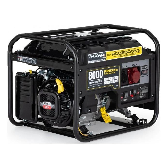 Hahn & Sohn 9177 - Benzindrevet elektrisk generator HGG 8000 X3 6500W