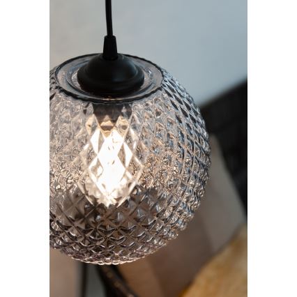 Halo Design 718443 - Pendel på ledning NOBB 1xE27/40W/230V Ø 22 cm røget grå