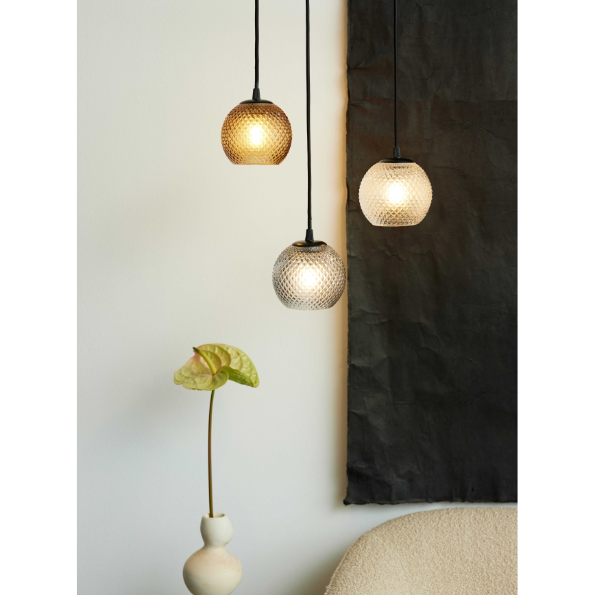 Halo Design 718443 - Pendel på ledning NOBB 1xE27/40W/230V Ø 22 cm røget grå