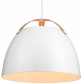 Halo Design 734870 - Pendel på ledning OSLO 1xE27/40W/230V Ø 40 cm hvid/eg