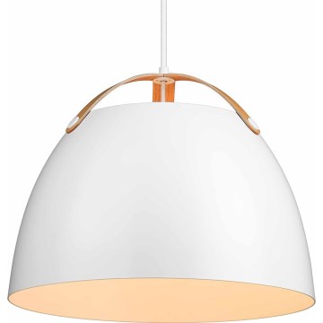 Halo Design 734870 - Pendel på ledning OSLO 1xE27/40W/230V Ø 40 cm hvid/eg
