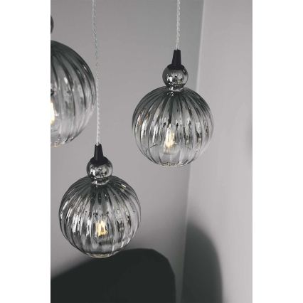Halo Design 737338 - Pendel på ledning BALL BALL 1xE27/40W/230V Ø 32 cm røggrå