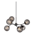 Halo Design 738823 - Pendel på wire ATOM 6xG9/28W/230V Ø 57 cm sort/røget sort