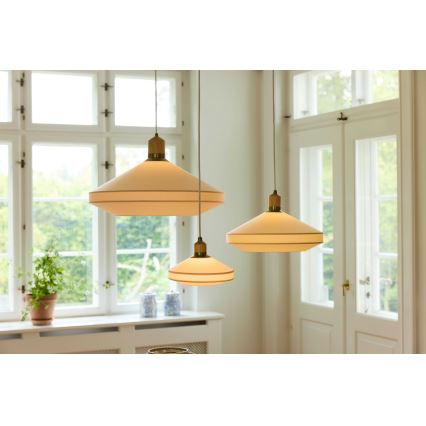 Halo Design 744091 - Pendel på kabel PARIS 1xE14/40W/230V Ø 24 cm cremefarvet/messing/eg