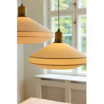 Halo Design 744305 - Pendellampe PARIS på ledning 1xE27/40W/230V Ø 56 cm creme/messing/eg