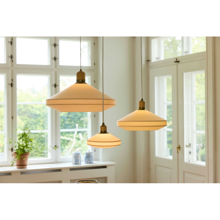 Halo Design 744305 - Pendellampe PARIS på ledning 1xE27/40W/230V Ø 56 cm creme/messing/eg