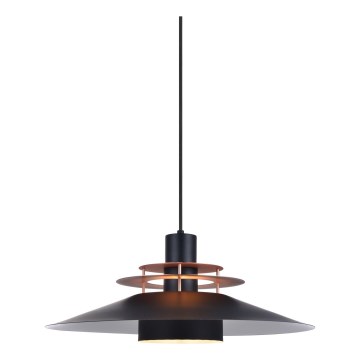Halo Design 744503 - Pendel på wire RIVOLI 1xE27/40W/230V Ø 50 cm sort/kobber