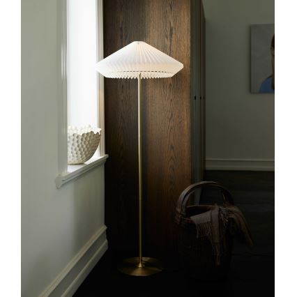 Halo Design 745050 - Gulvlampe PARIS 1xE27/40W/230V messing/hvid/eg