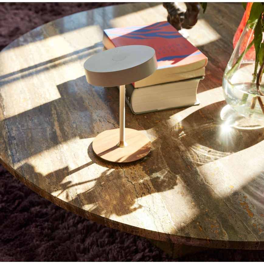 Halo Design 745760 - LED dæmpbar opladelig bordlampe ON THE MOVE LED/2,5W/4000 mAh hvid/træ