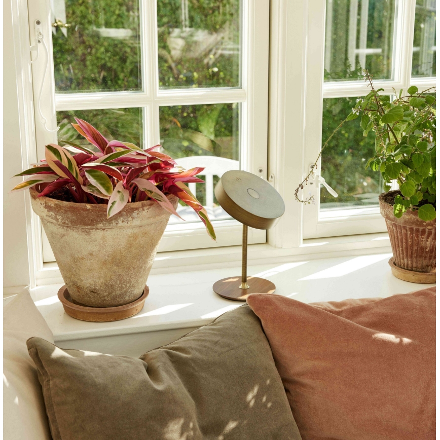 Halo Design 745784 - LED dæmpbar genopladelig bordlampe ON THE MOVE LED/2,5W/4000 mAh messing/træ