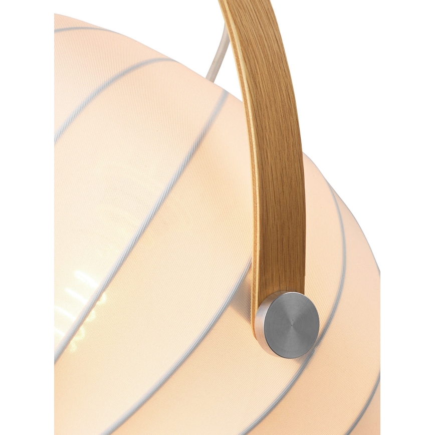 Halo Design 746347 - Pendel på ledning DC 1xE27/40W/230V Ø 40 cm hvid/eg