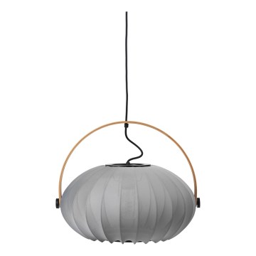 Halo Design 746354 - Pendel på ledning DC 1xE27/40W/230V Ø 40 cm grå/eg