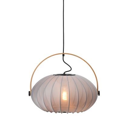 Halo Design 746354 - Pendel på ledning DC 1xE27/40W/230V Ø 40 cm grå/eg