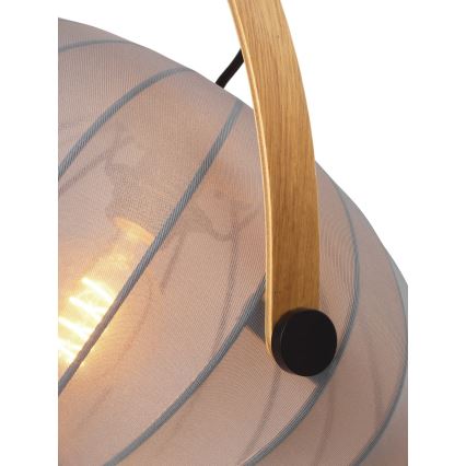 Halo Design 746354 - Pendel på ledning DC 1xE27/40W/230V Ø 40 cm grå/eg