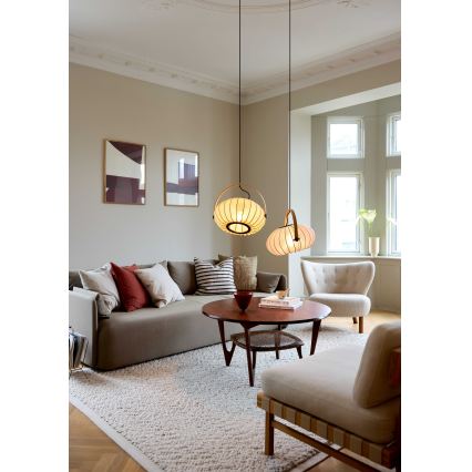 Halo Design 746361 - Pendel med wireophæng DC 1xE27/40W/230V Ø 40 cm grøn/egetræ