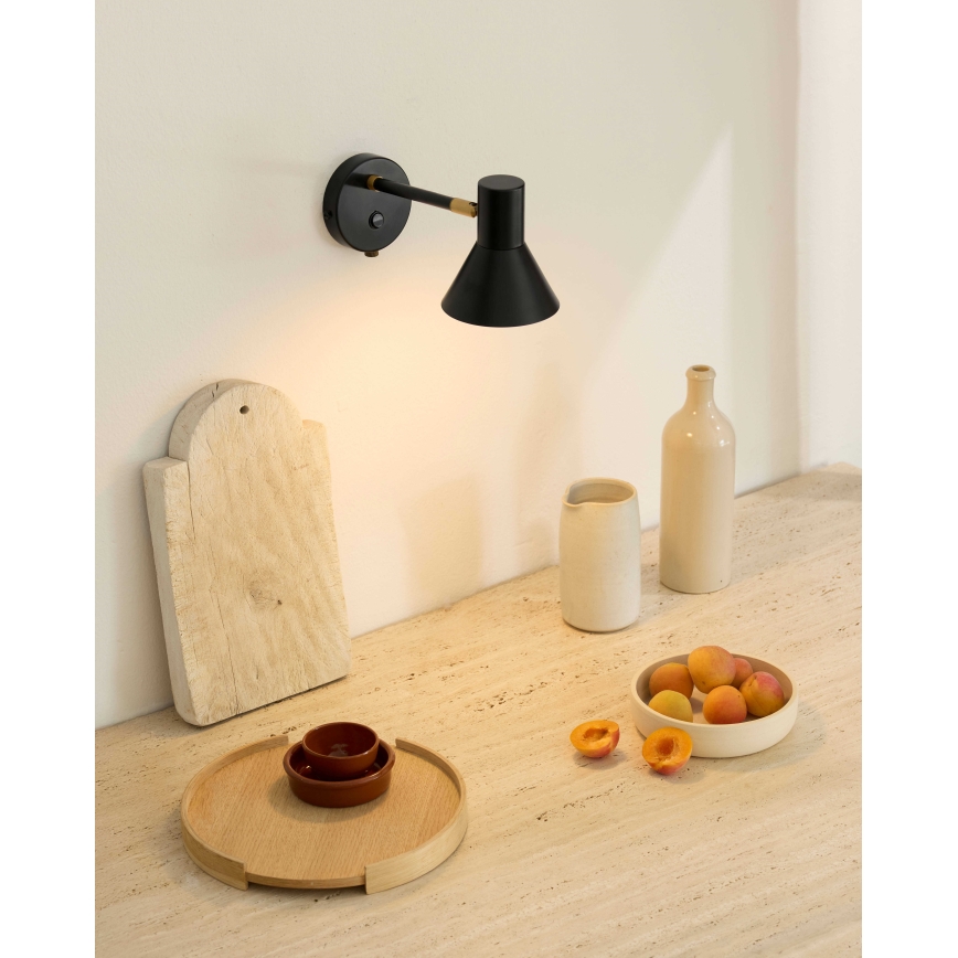 Halo Design 747450 - Væglampe STYLE 1xE14/25W/230V sort/messing