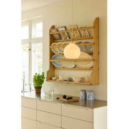 Halo Design 748068 - TOSCANA pendel med wire 1xE27/40W/230V Ø 36 cm creme/messing