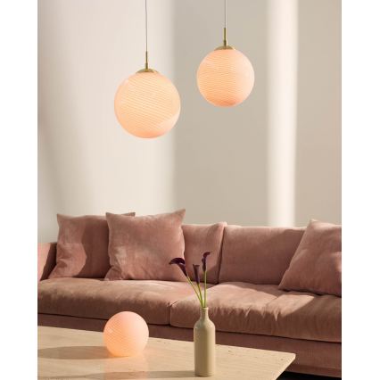 Halo Design 748488 - Pendel på kabel CANDY 1xE27/25W/230V Ø 25 cm rosa/messing
