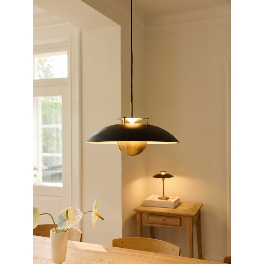 Halo Design 749102 - LED dæmpbar pendel på wire STEPP LED/24W/230V Ø 46 cm sort/messing