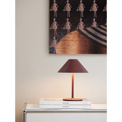 Halo Design 800834 - Dæmpbar genopladelig udendørs bordlampe HYGGE LED/3W/4000 mAh IP54 bordeaux