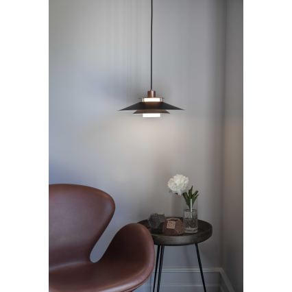 Halo Design 990785 - Pendel på ledning RIVOLI 1xE27/40W/230V Ø 40 cm sort/kobber