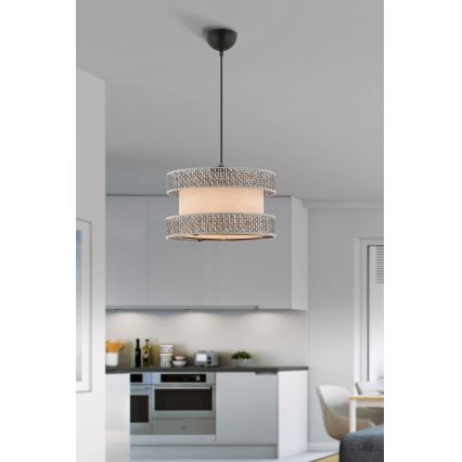 HALO Pendellampe 1xE27/60W/230V beige/grå