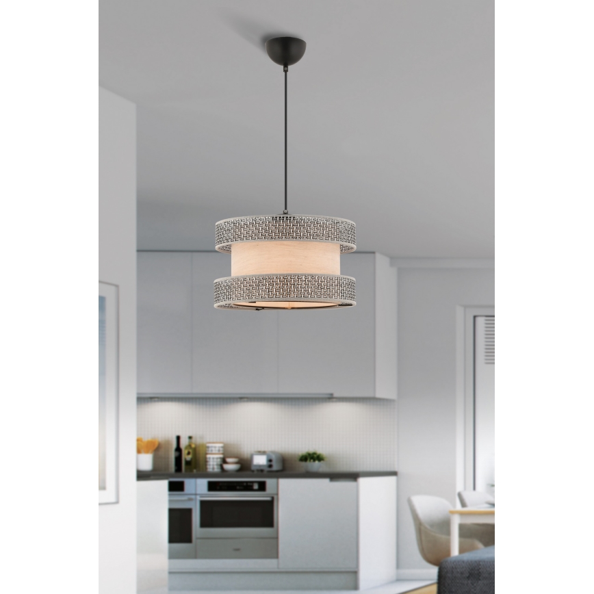HALO Pendellampe 1xE27/60W/230V beige/grå