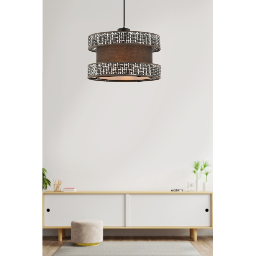 HALO Pendellampe 1xE27/60W/230V brun/grå