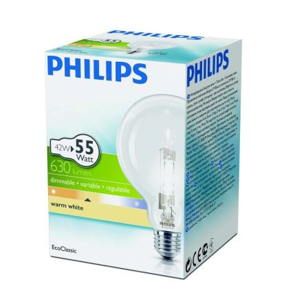 Halogenpære Philips E27/42W/230V