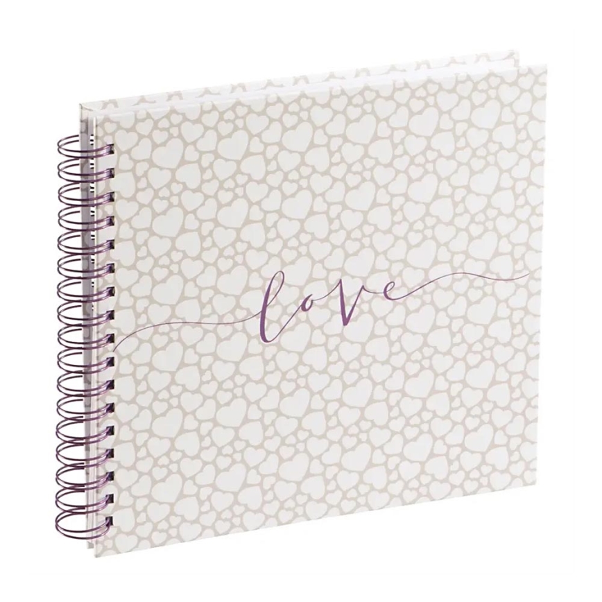 Hama - Fotoalbum med spiralryg 28x24 cm 40 sider beige/pink