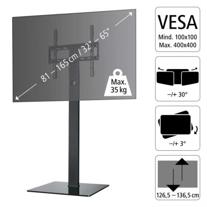 Hama - Gulvbeslag til tv swivel 32-65 sort