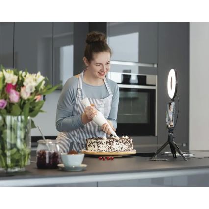 Hama - LED dæmpbart cirkulært lys med stativ LED/5,8W/5V Ø 17 cm + fjernbetjening