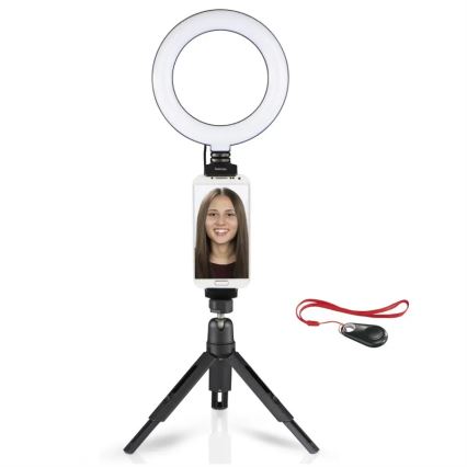 Hama - LED dæmpbart cirkulært lys med stativ LED/5,8W/5V Ø 17 cm + fjernbetjening