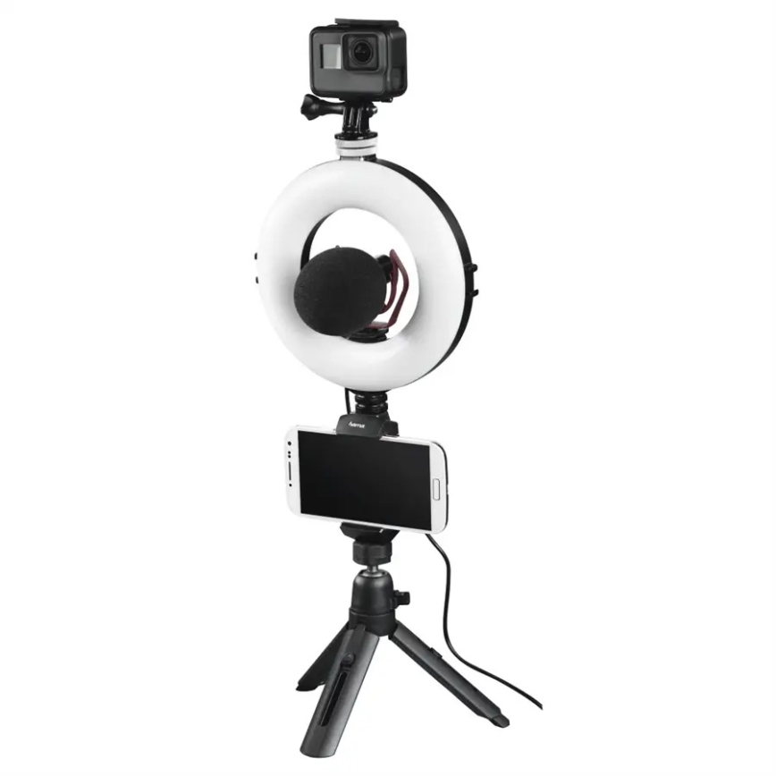 Hama - LED dæmpbart cirkulært lys med stativ LED/5,8W/5V Ø 17 cm + fjernbetjening