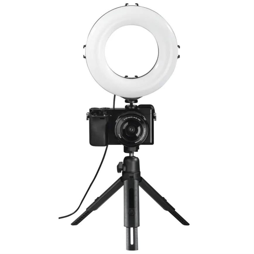 Hama - LED dæmpbart cirkulært lys med stativ LED/5,8W/5V Ø 17 cm + fjernbetjening