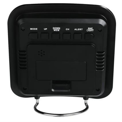 Hama - Vejrstation med LCD-display og vækkeur 2xAA + 2xAAA sort