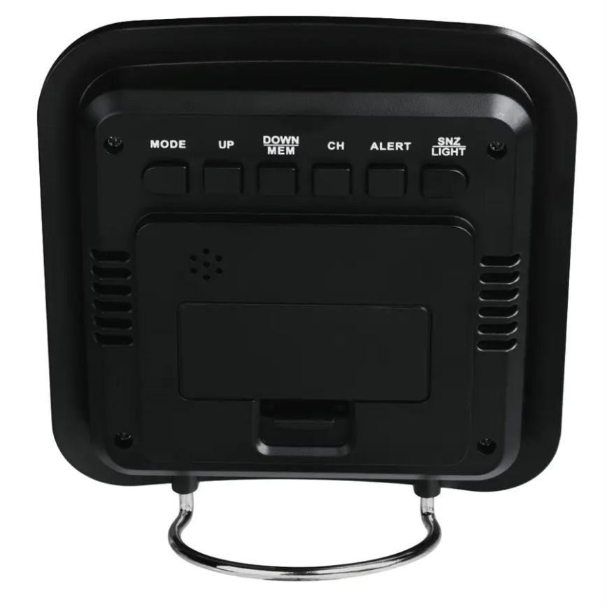 Hama - Vejrstation med LCD-display og vækkeur 2xAA + 2xAAA sort
