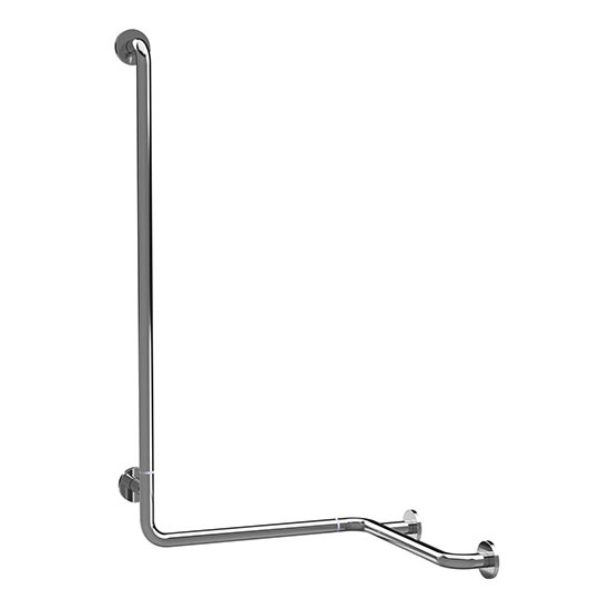Håndgreb til brusebad 66x118 cm, rustfrit stål/sølv