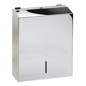 Håndklædedispenser 28x35 cm i rustfrit stål/sølv