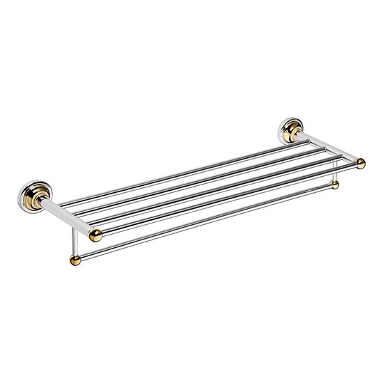 Håndklædeholder 66,5 x 12 cm, sølv/guld