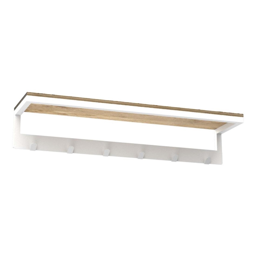 Håndklædeholder med hylde 10x60 cm hvid