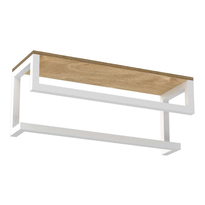 Håndklædeholder med hylde 14x40 cm hvid