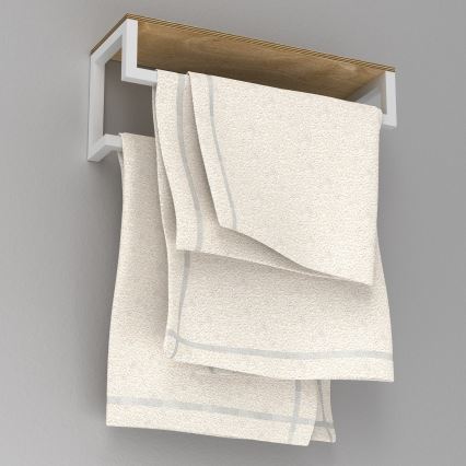 Håndklædeholder med hylde 14x40 cm hvid