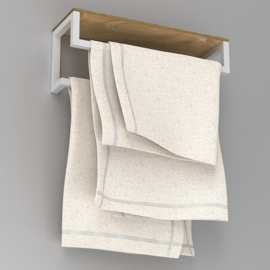Håndklædeholder med hylde 14x40 cm hvid