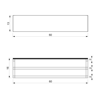 Håndklædeholder med hylde 14x60 cm hvid